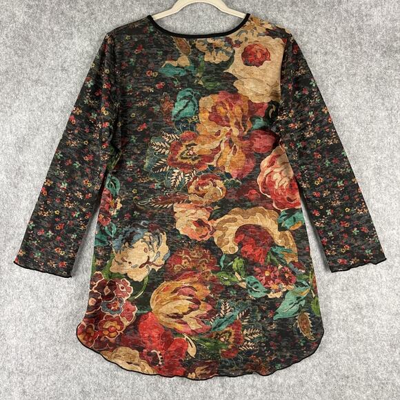 Amma Design Tunic Top Womens Large Floral Indie Boho Peasant Artsy USA - Picture 9 of 13